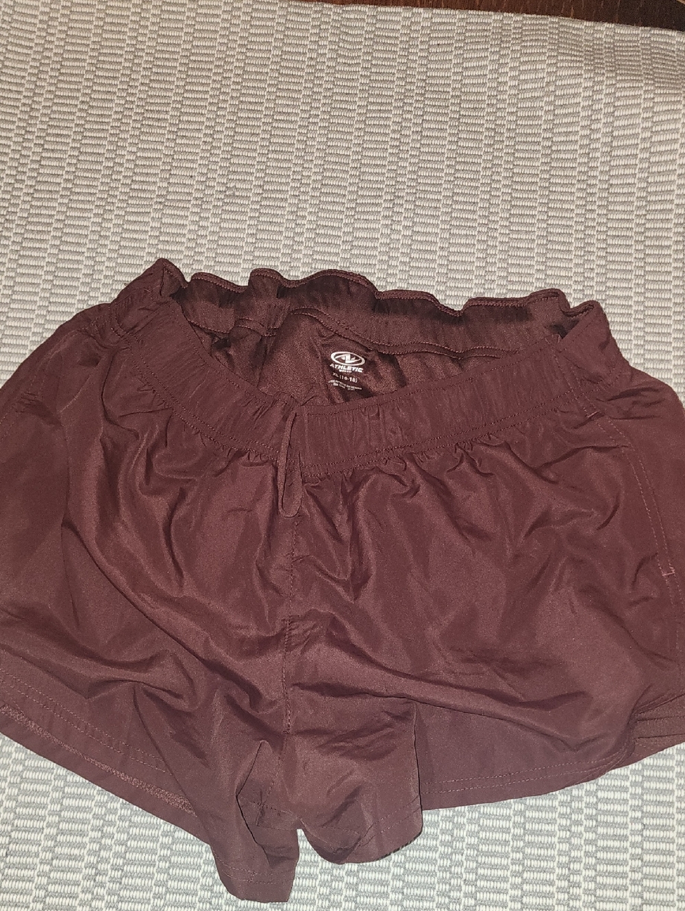 Athletic Works Maroon Womens Athletic Shorts